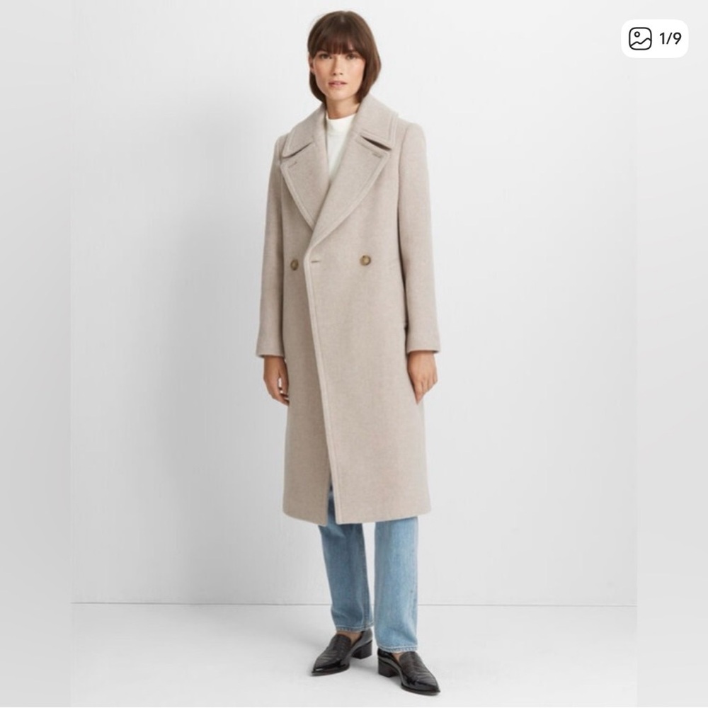 Club Monaco Daylina Coat | Almond Wool Blend | Size Small